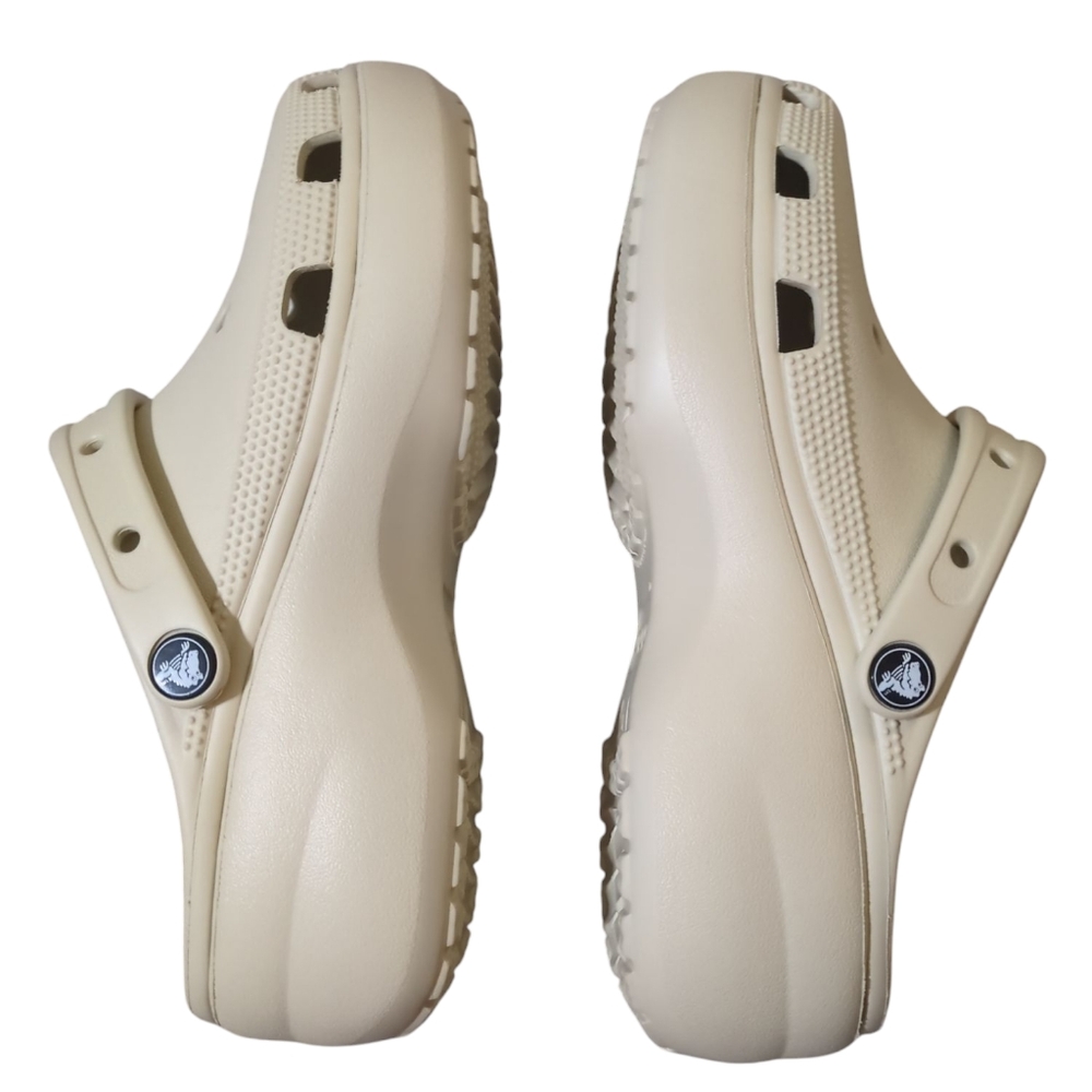 PRICE FIRM Women's Crocs Platform Clogs Bone - Picture 5 of 7